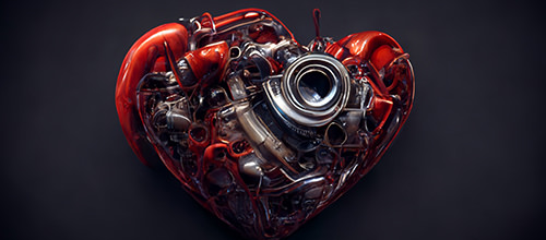 Herzbauteil eines Roboters Symbolbild für freie Partner